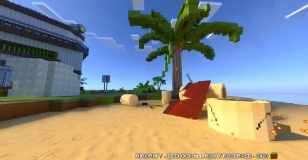 Biplane on the sand