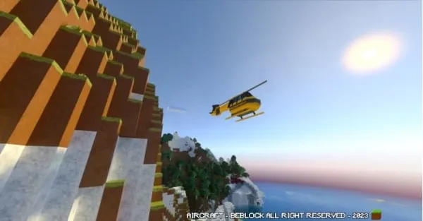 Helicopter in the sky and the Sun