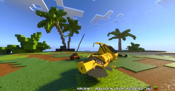 The fallen yellow helicopter