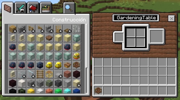 Interface of Gardening Table.