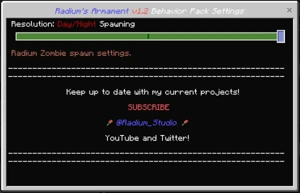 Radium Zombie spawn settings
