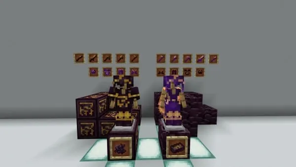 Full set of netherite armor and items
