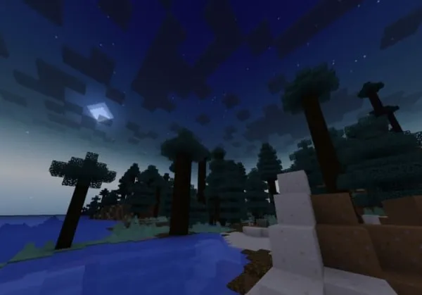 Moon and stars
