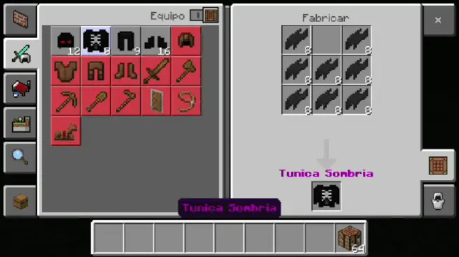 Shadow Armor Recipes