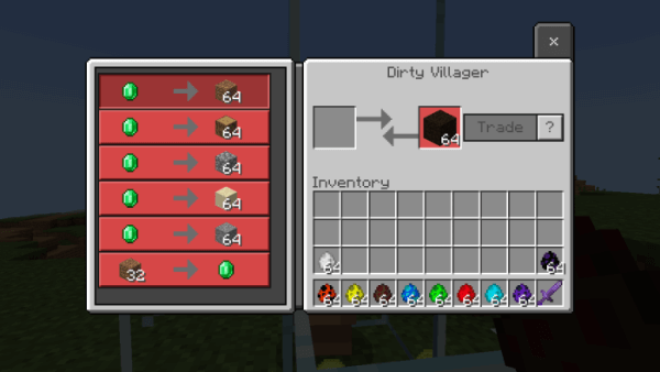 Dirty Villager trades
