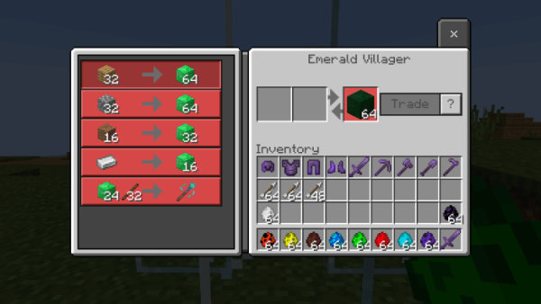 Emerald Villager trades
