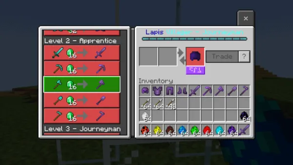 Lapis Villager trades (other variants)