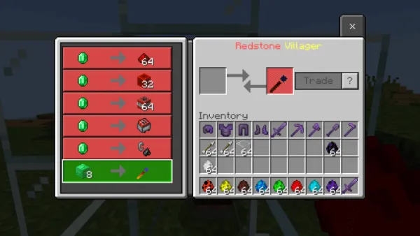 Redstone Villager trades