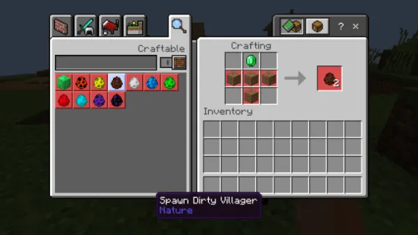 Spawn Dirty Villager recipe