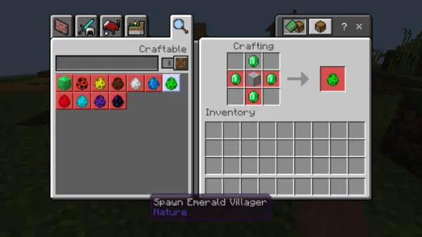 Spawn Emerald Villager recipe