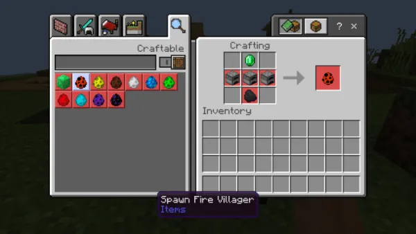 Spawn Fire Villager recipe