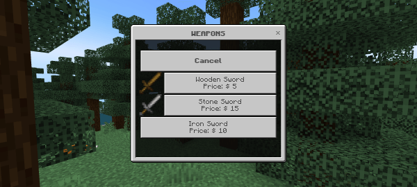 Weapons UI menu