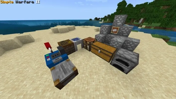 Ore blocks and new blocks to craft guns
