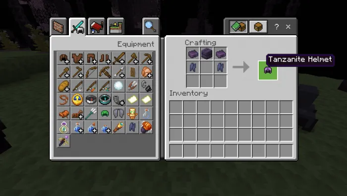 Tanzanite Helmet Recipe