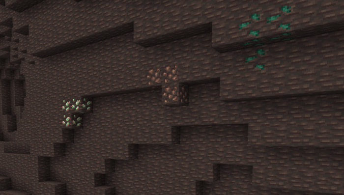 Ores in cave