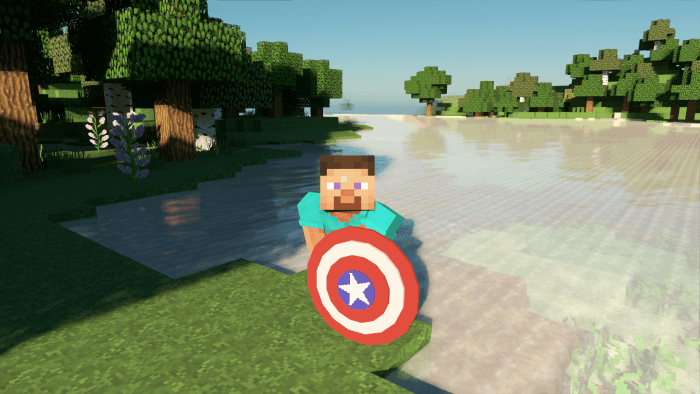 Screenshot with Captain America Shield from third-person
