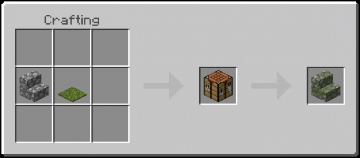 Mossy Cobblestone Stairs from sea grass recipe