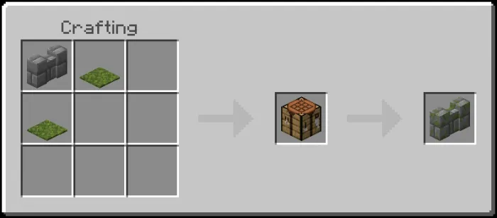 Mossy Stone Bricks Wall Recipe (Variant 2)