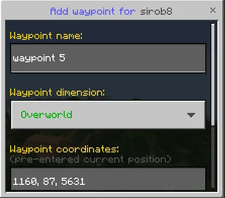 Example of the Adding Waypoint for the Player