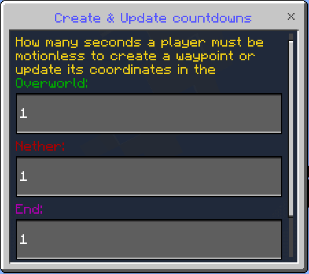 Create & Update Countdowns Menu