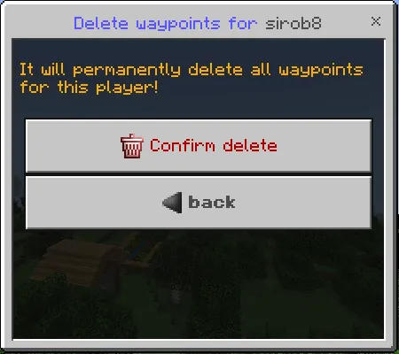 Delete Waypoints Interface