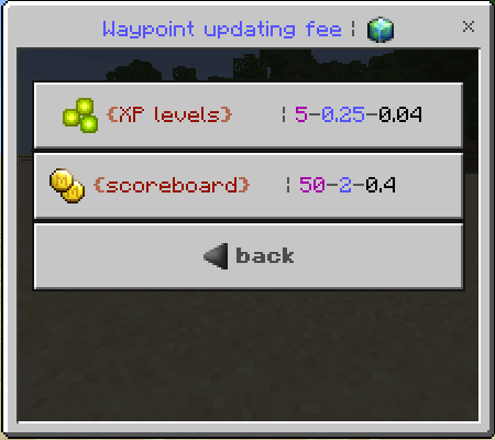XP Levels and Scoreboard Buttons