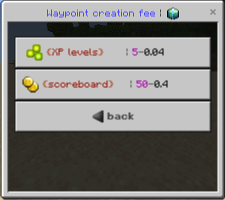 XP Levels and Scoreboard Buttons