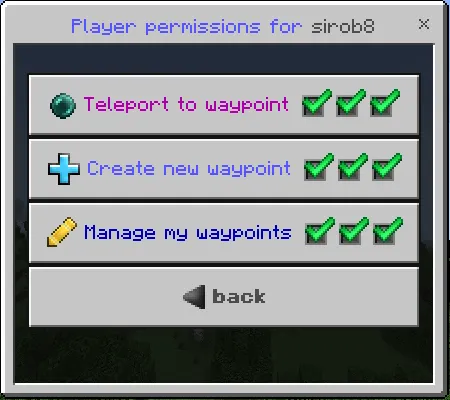 Player Permission Menu Settings
