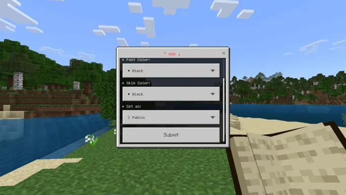 New Location Menu