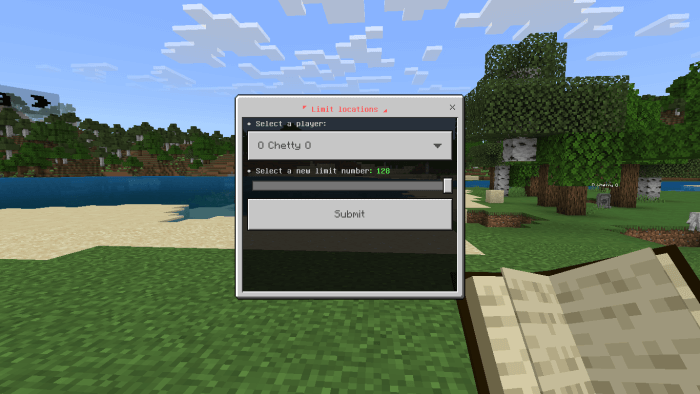 Limit Locations Menu for the Player