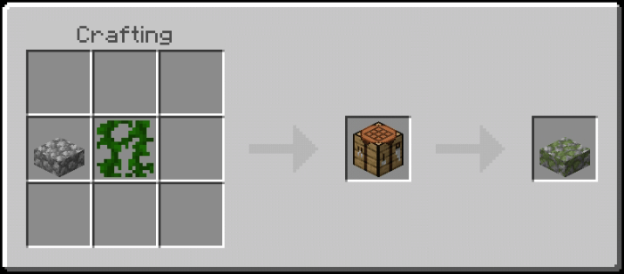 Mossy Cobblestone Slab Recipe (Variant 1)