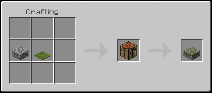 Mossy Cobblestone Slab Recipe (Variant 2)