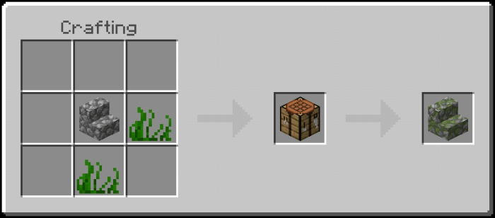 Mossy Cobblestone Stairs Recipe (Variant 3)