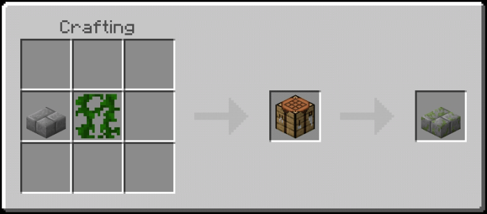 Mossy Stone Bricks Slab Recipe (Variant 1)