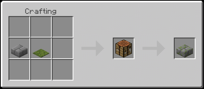 Mossy Stone Bricks Slab Recipe (Variant 2)