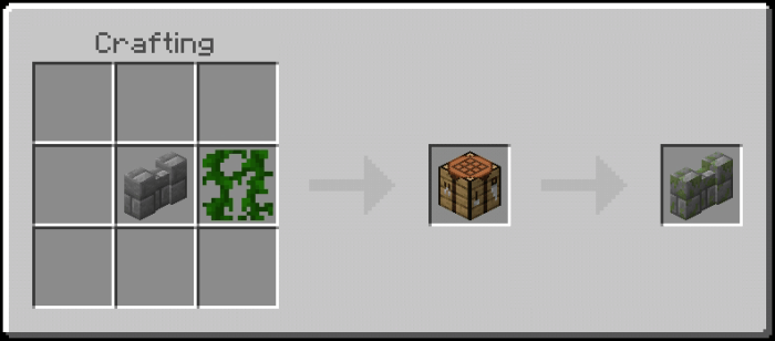 Mossy Stone Bricks Wall Recipe (Variant 1)