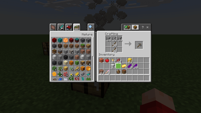 Stone Pickaxe Recipe from Andesite
