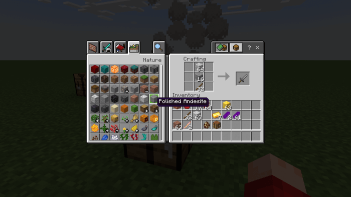 Stone Sword Recipe from Diorite and Andesite