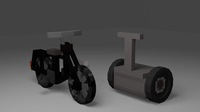 Segway and Bike Rendered View