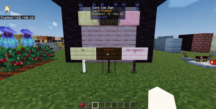 Text of Signs Display