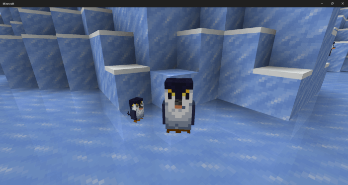 Baby and Adult Penguins