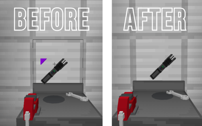 Dropped Lightsaber Item Before and After