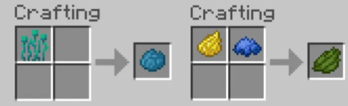 Cyan and Green Dye Recipes