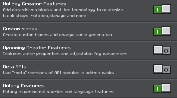 Required Experiments for Charm BE Addon