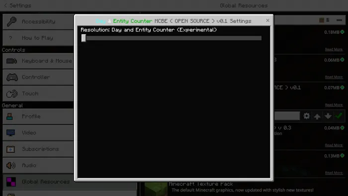 Day and Entity Counter Subpack (Screenshot 1)