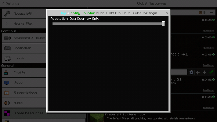 Day and Entity Counter Subpack (Screenshot 2)
