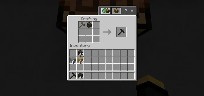 Steel pickaxe recipe
