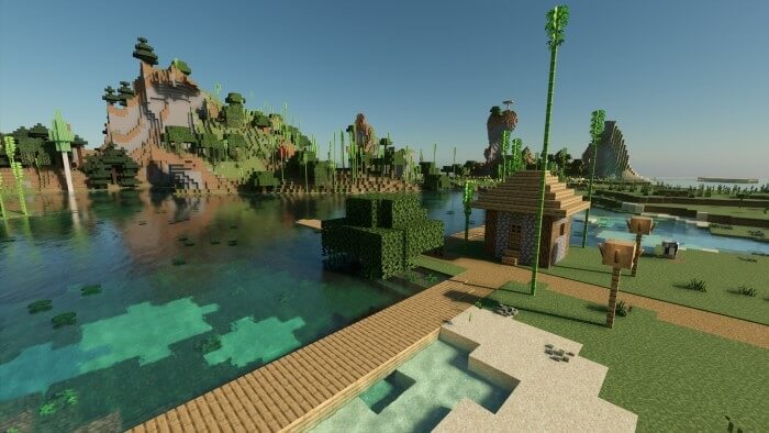 Screenshot of the Shattered Swamp biome