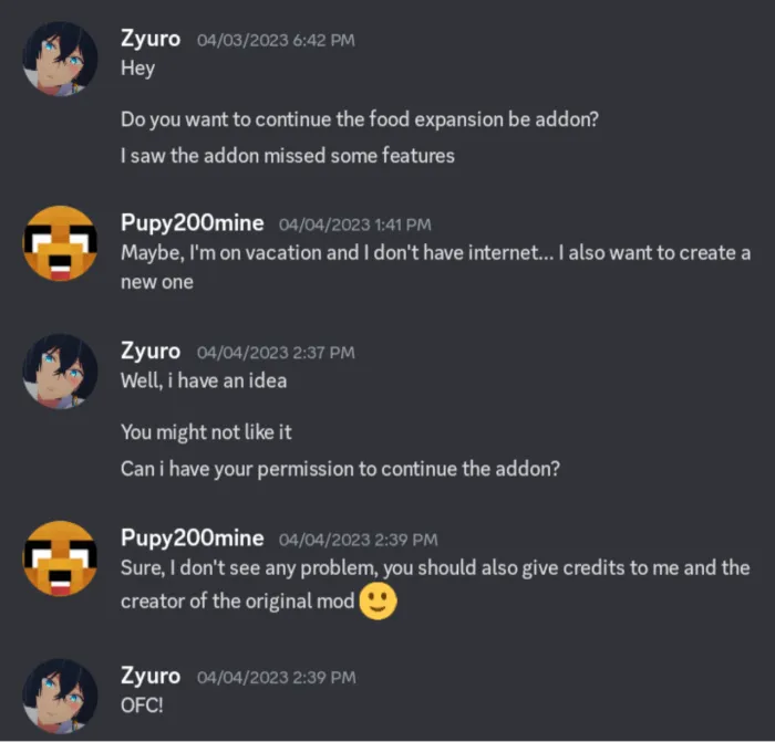 Permission from Pupy200mine to Zyuro