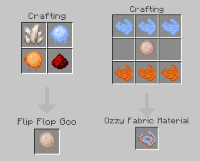 Flip Flop Goo and Ozzy Fabric Material Recipes